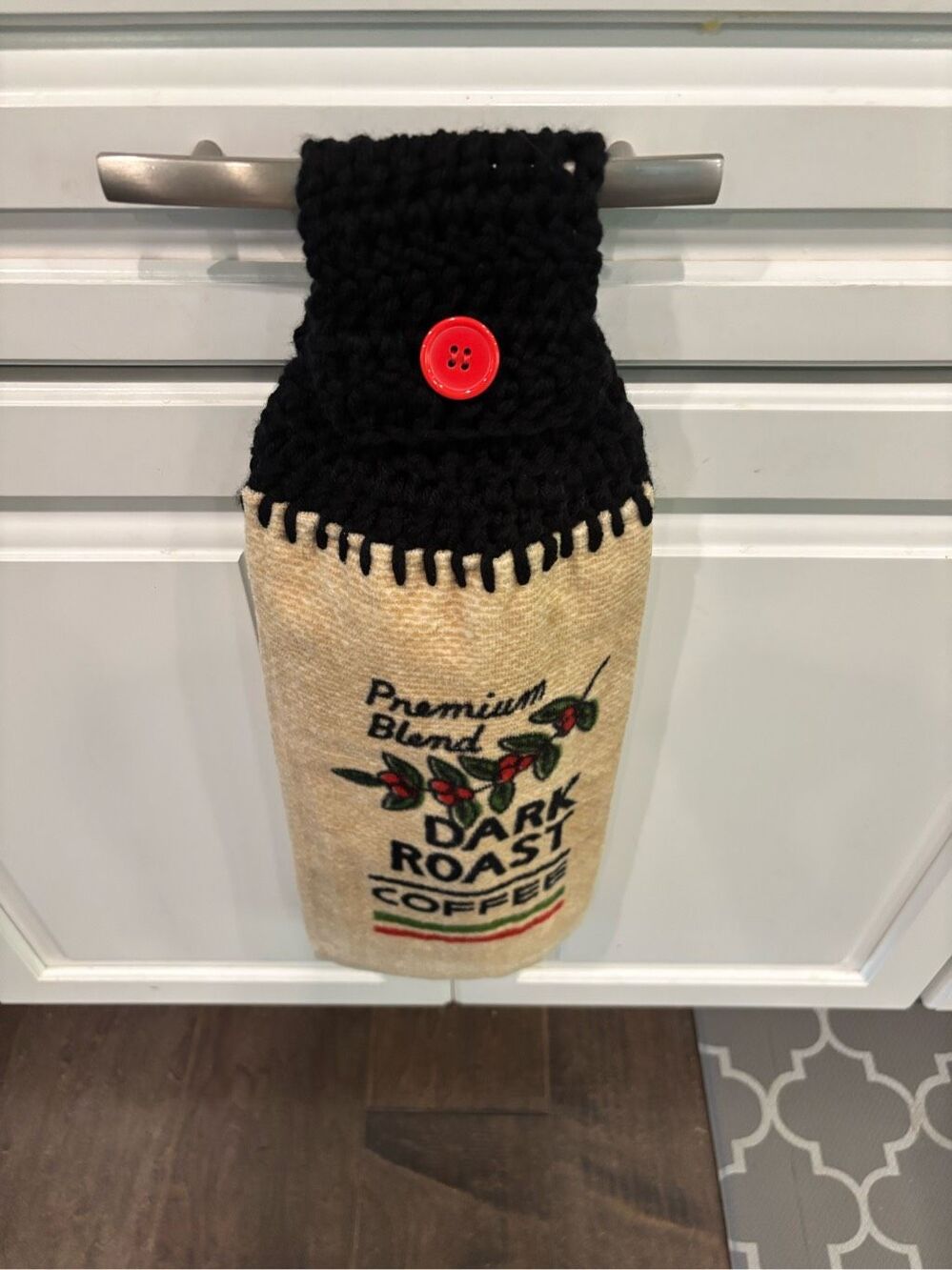 Crochet Top Kitchen Towel- Premium Coffee